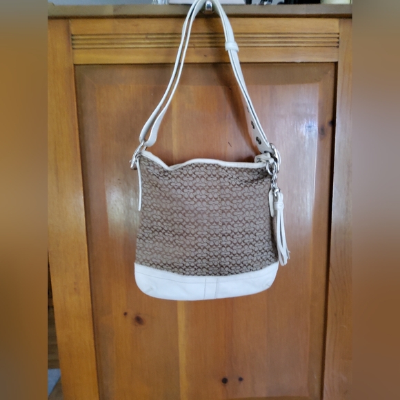 Coach Handbags - Coach Signature White/Brown Pre Loved Condition